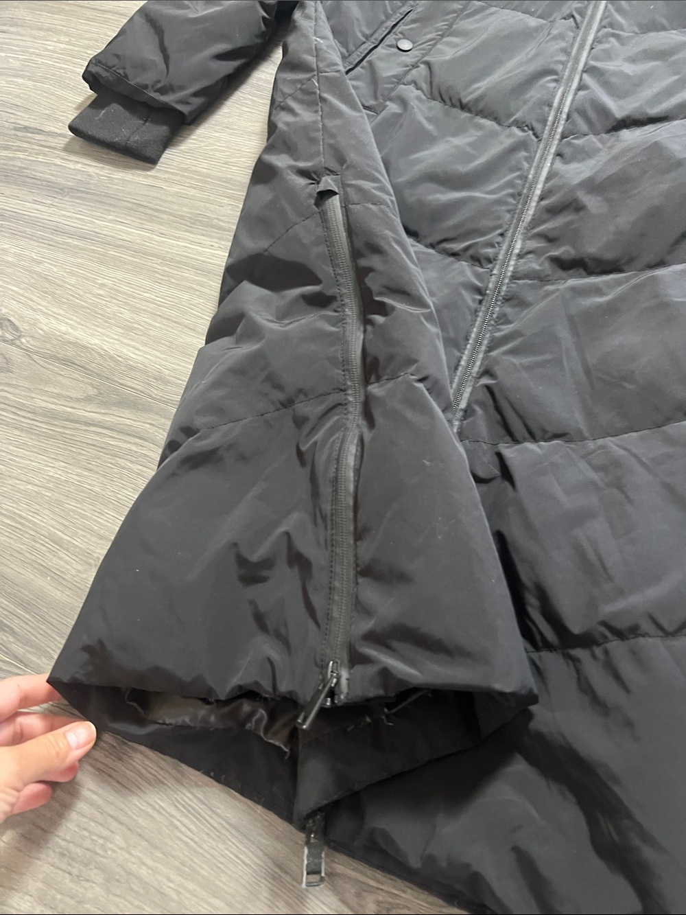 Zara Long Hooded Black Puffer Coat - Women - Picture 5 of 12